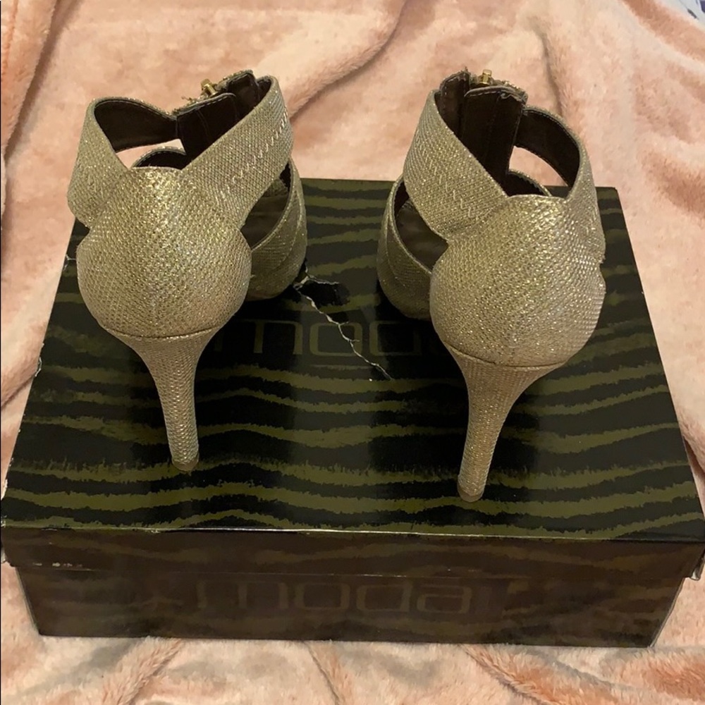 Shimmer Gold Heels - Picture 3 of 3